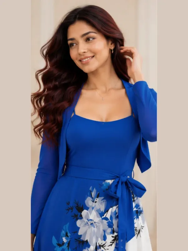 Blue_And_White_Valentino_Fit_And_Flare_Midi_Dress_Set_For_Women