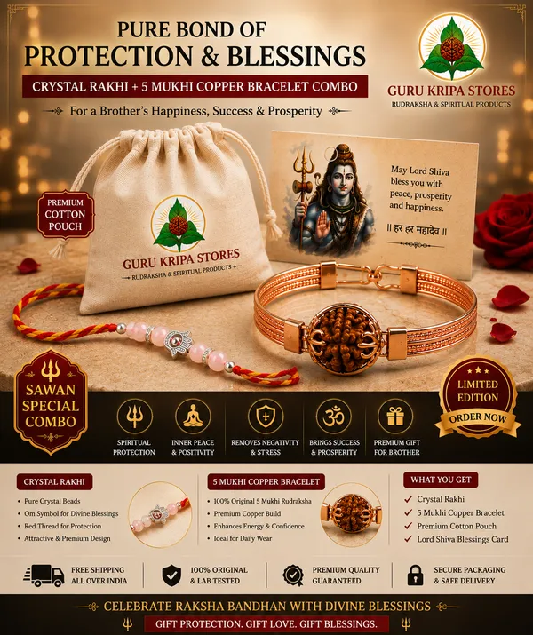 Multicolour_Crystal_Rakhi_Rudraksha_Copper_Bracelet_Combo