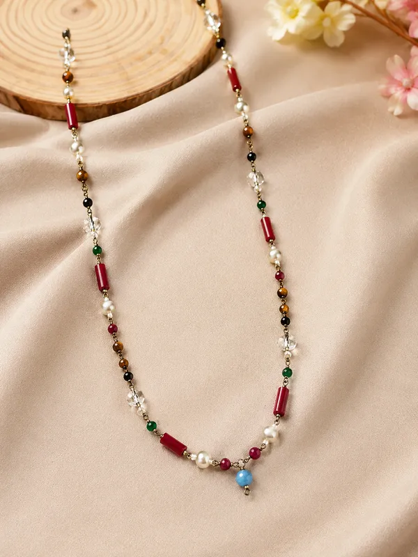 Multicolour_Navratna_Stone_Alloy_Beaded_Necklace_For_Women