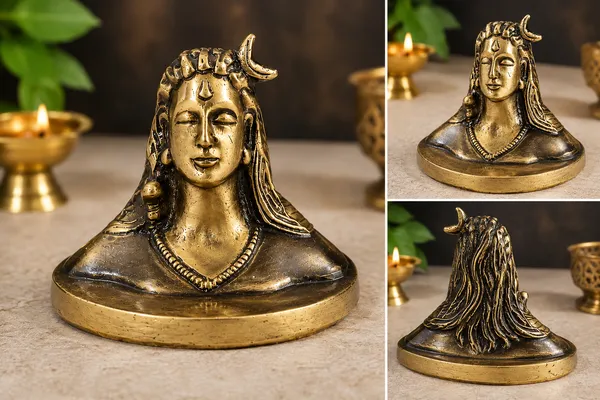Polyresin_Antique_Gold_Aadiyogi_Shiva_Bust_Idol