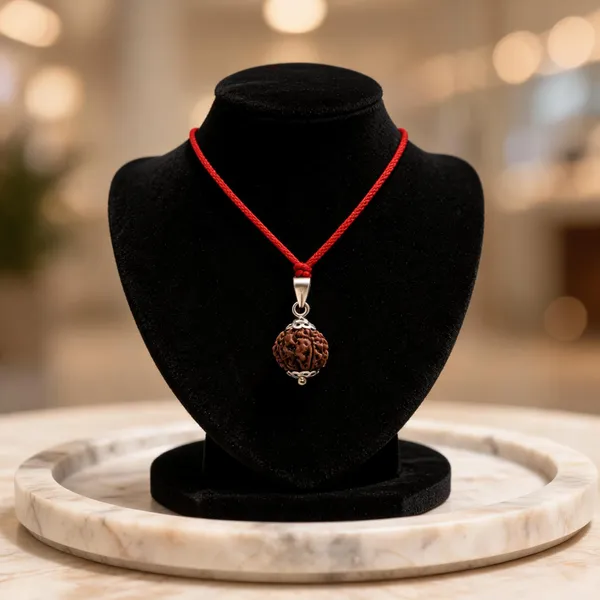 Brown_Rudraksha_Cotton_Thread_Pendant_Necklace_For_Unisex