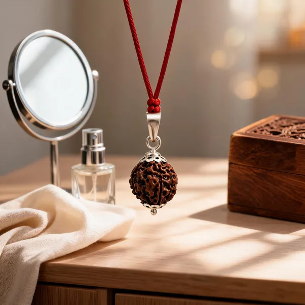 Brown_Rudraksha_Cotton_Thread_Pendant_Necklace_For_Unisex