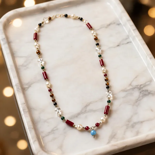 Multicolour_Navratna_Stone_Alloy_Beaded_Necklace_For_Women