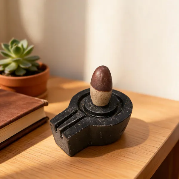 Brown_Black_Narmadeshwar_Stone_Shivling_With_Jalhari