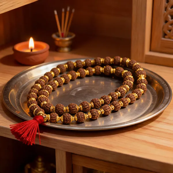 Brown_Rudraksha_Alloy_Gold_Tone_Accent_Mala_For_Unisex