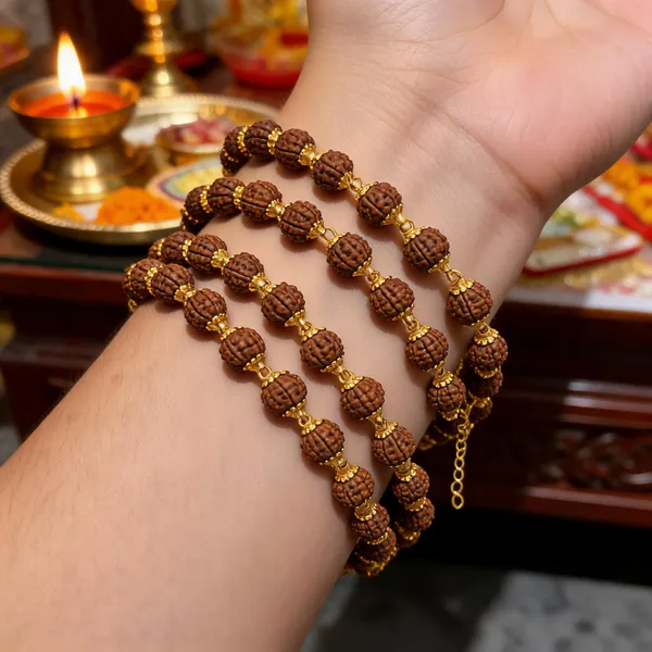 Brown_Rudraksha_Alloy_Gold_Tone_Accent_Mala_For_Unisex