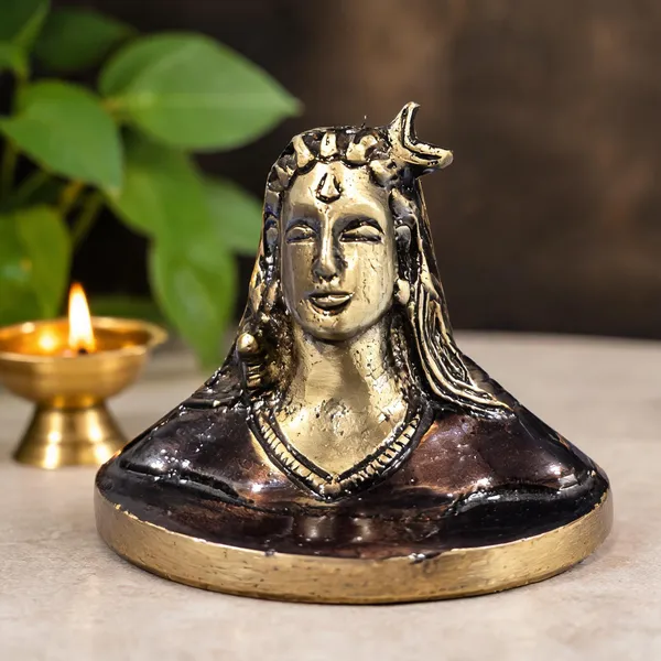 Polyresin_Antique_Gold_Aadiyogi_Shiva_Bust_Idol