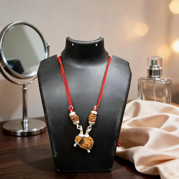Brown_Rudraksha_Sterling_Silver_Vaivahik_Kawach_Necklace_For_Men_&_Women