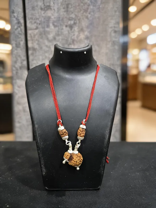 Brown_Rudraksha_Sterling_Silver_Vaivahik_Kawach_Necklace_For_Men_&_Women
