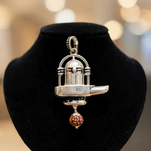 Silver_Sterling_Silver_Rudraksha_Shivling_Pendant_For_Men_&_Women