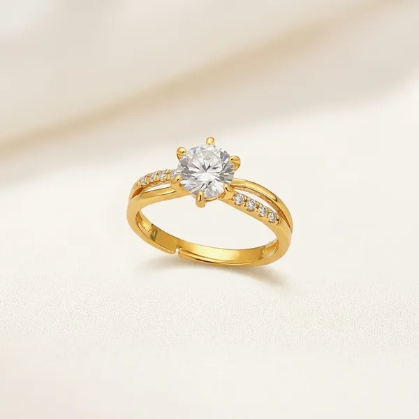 Gold_Brass_Cz_Solitaire_Style_Ring_For_Women