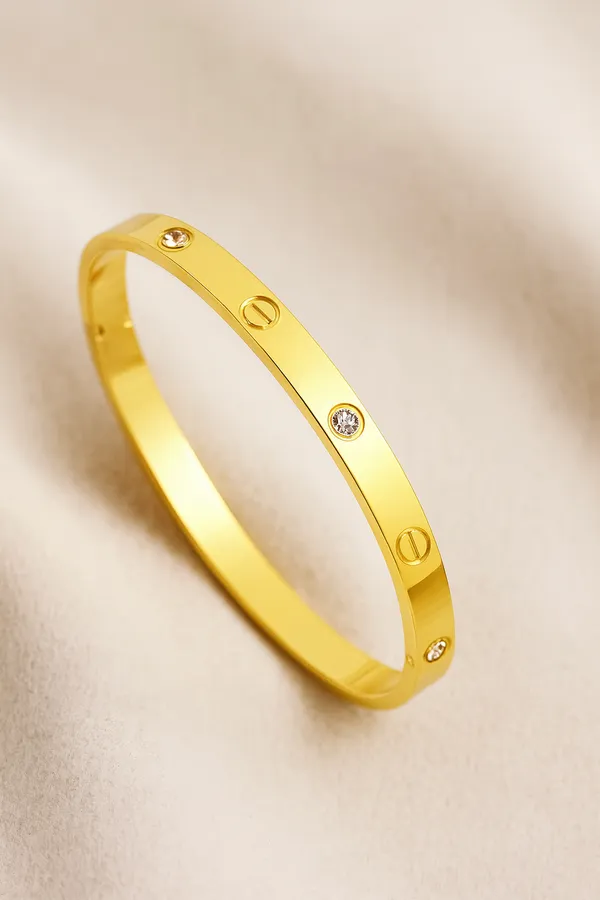 Gold_18K_Gold_Plated_CZ_Cartier_Bangle_Bracelet_For_Women