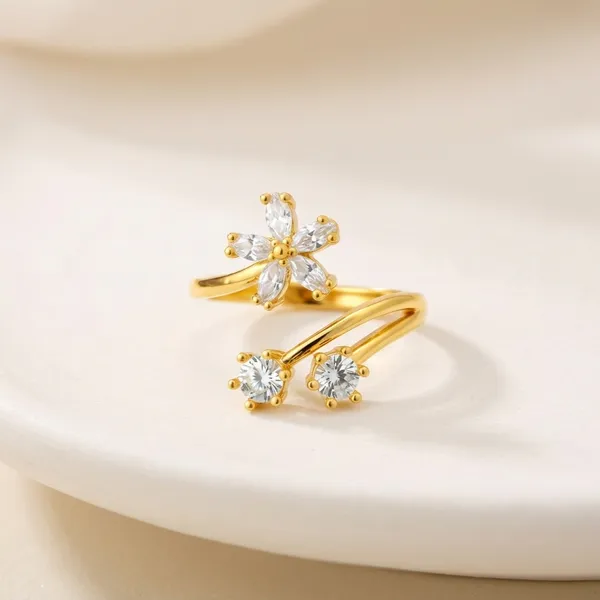 Gold_Brass_Cz_Floral_Open_Ring_For_Women