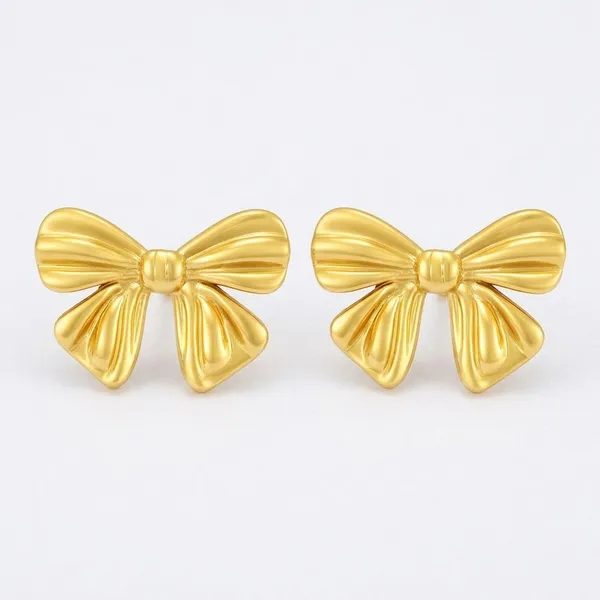 Gold_18K_Gold_Plated_Bow_Stud_Earrings_For_Women