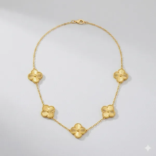 Gold_18K_Gold_Plated_Floral_Charm_Necklace_For_Women
