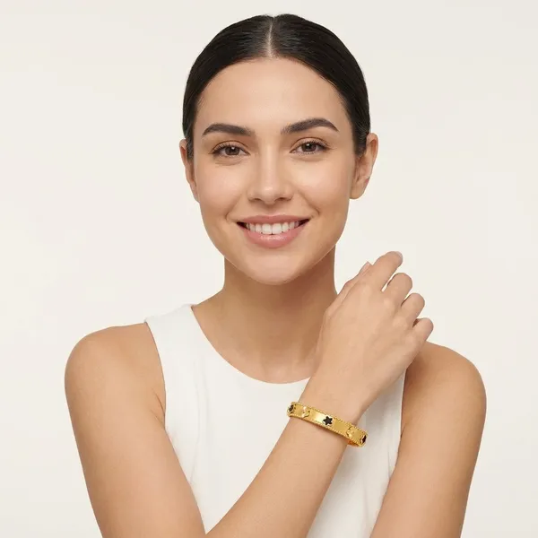 Gold_18K_Gold_Plated_Floral_Medallion_Bangle_Bracelet_For_Women
