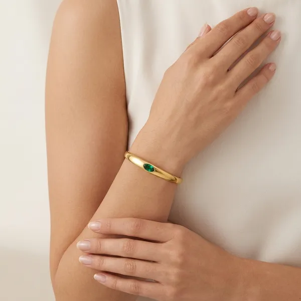 Green_Gold_18K_Gold_Plated_Oval_Stone_Bracelet_For_Women