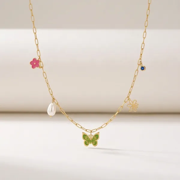 Gold_18K_Gold_Plated_Layered_Floral_Charm_Necklace_For_Women