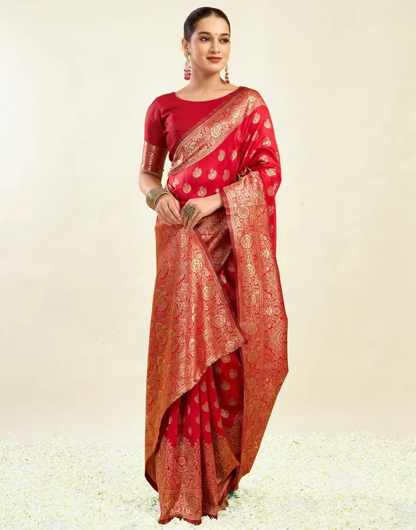 Red_Brocade_Woven_Saree_For_Women