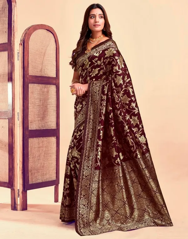 Maroon_Banarasi_Silk_Saree_For_Women