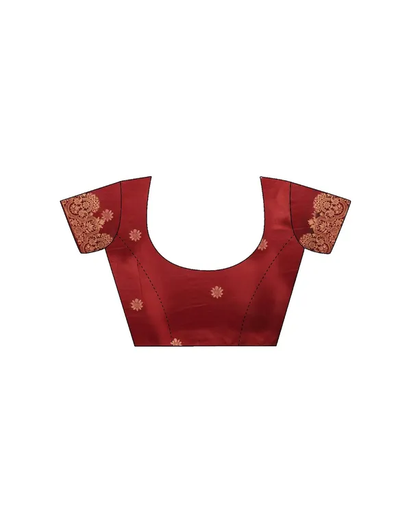 Green_And_Red_Banarasi_Silk_Saree_For_Women