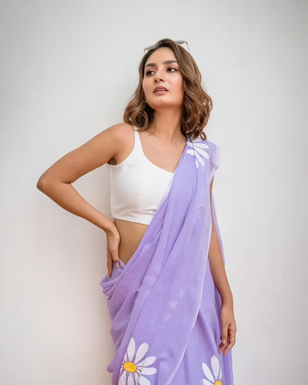 Lavender_Floral_Print_Saree_For_Women