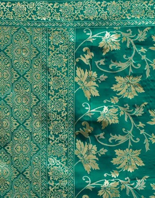 Teal_Banarasi_Silk_Saree_For_Women