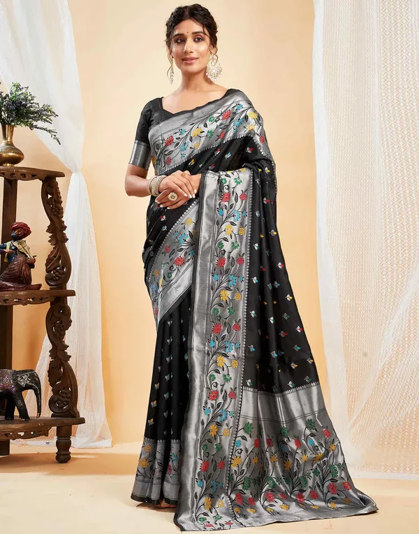 Black,_Silver_Banarasi_Silk_Saree_For_Women