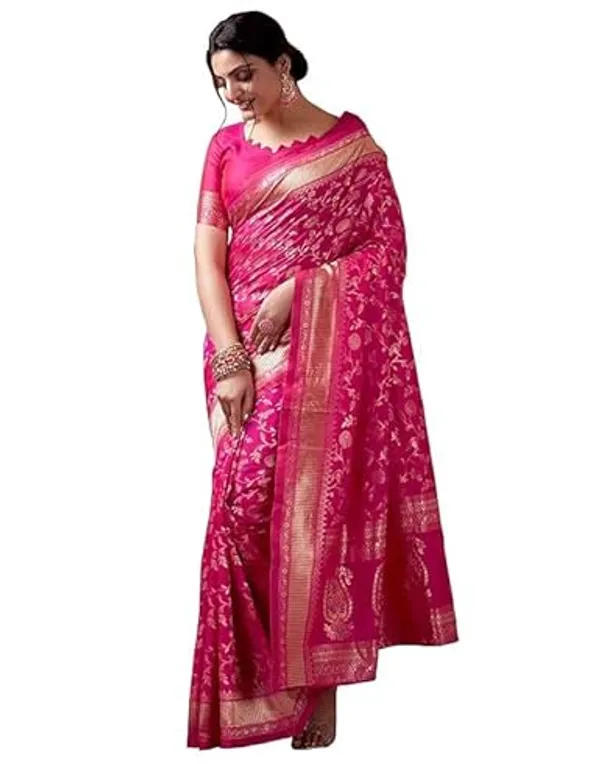 Magenta_Woven_Pattern_Saree_For_Women