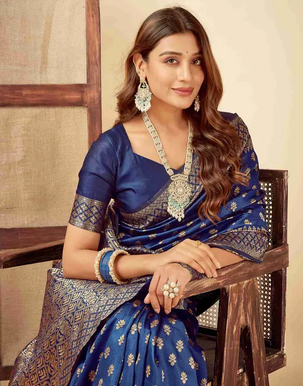 Blue_Banarasi_Silk_Saree_For_Women