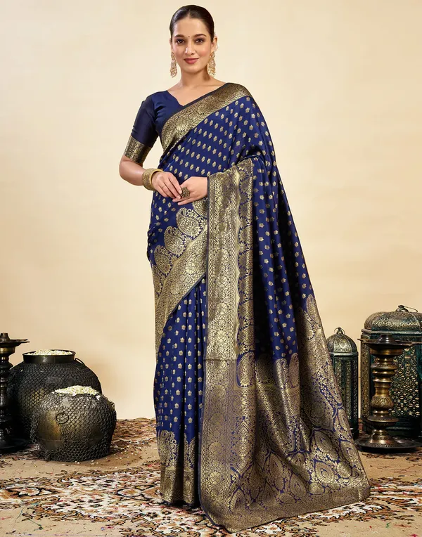 Navy_Blue_Woven_Saree_For_Women