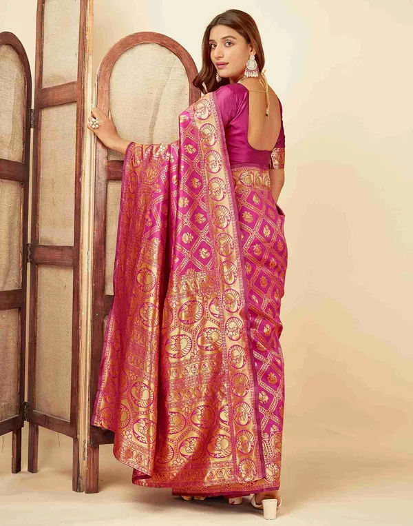 Magenta_Banarasi_Silk_Saree_For_Women