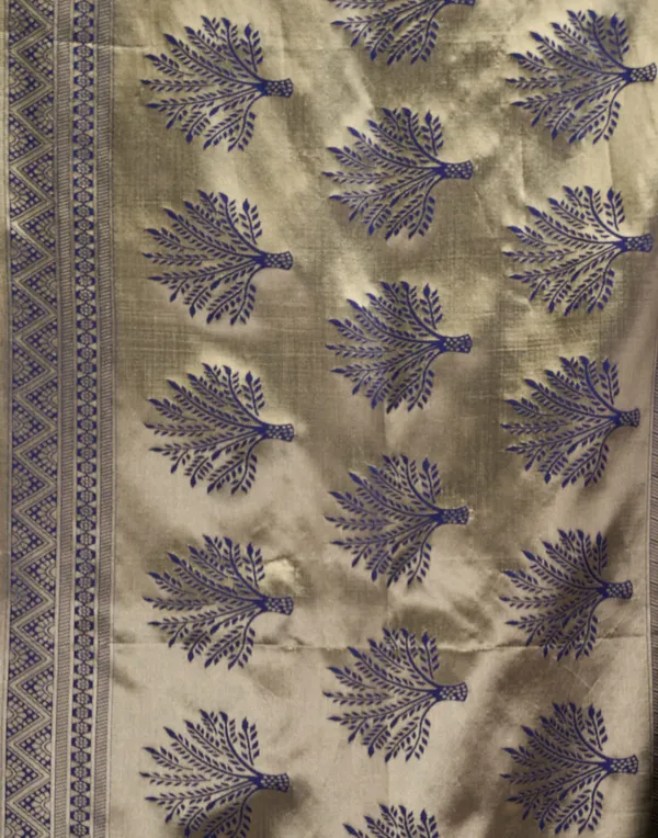 Navy_Blue_Banarasi_Silk_Saree_For_Women