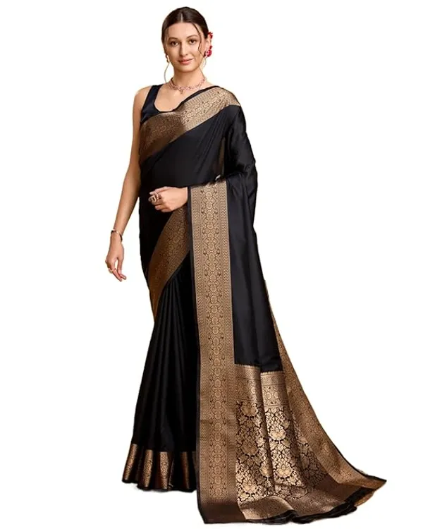 Black_Gold_Border_Woven_Saree_For_Women