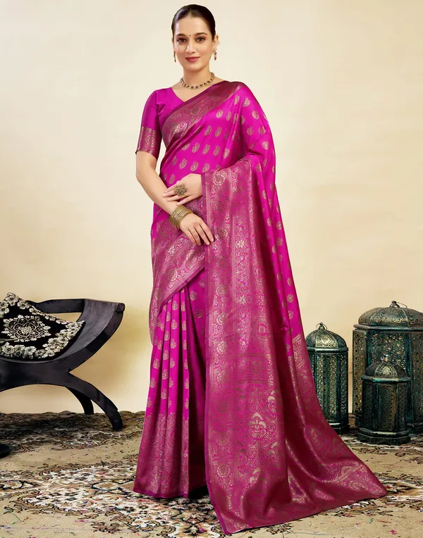 Magenta_Banarasi_Silk_Saree_For_Women