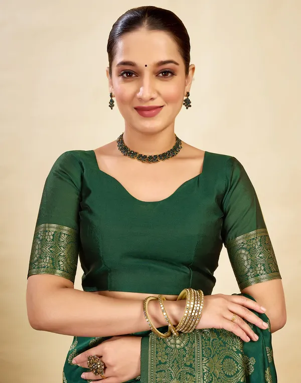 Green_Brocade_Saree_For_Women