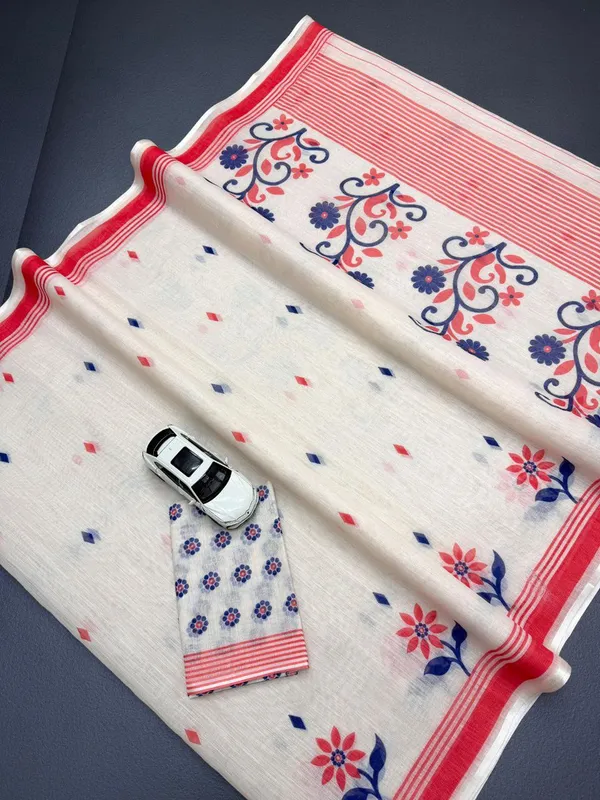 Off_White_Printed_Saree_For_Women