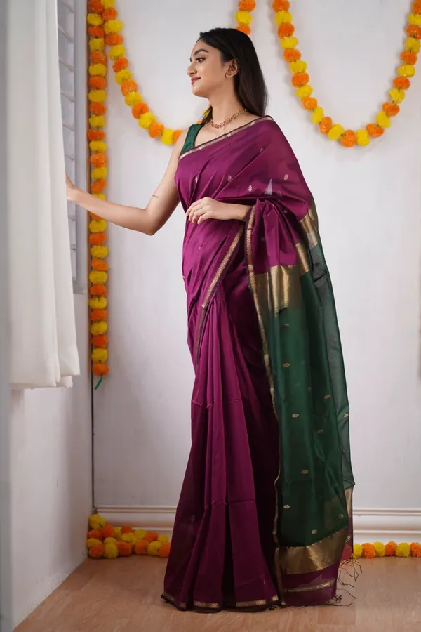 Magenta_Green_Woven_Saree_For_Women
