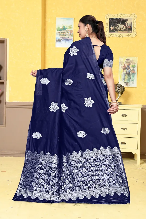 Navy_Blue_Printed_Saree_For_Women