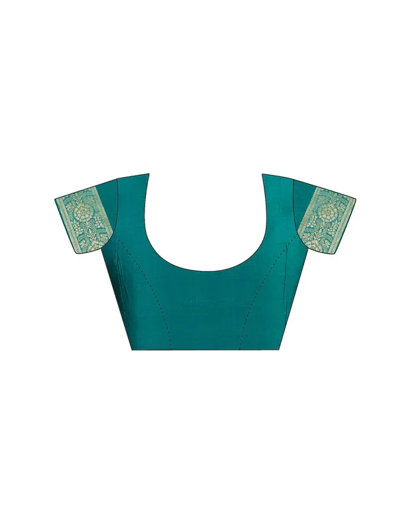 Teal_Banarasi_Silk_Saree_For_Women