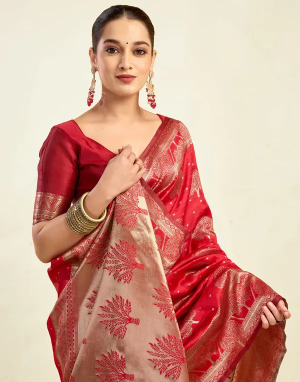 Red_Woven_Saree_For_Women