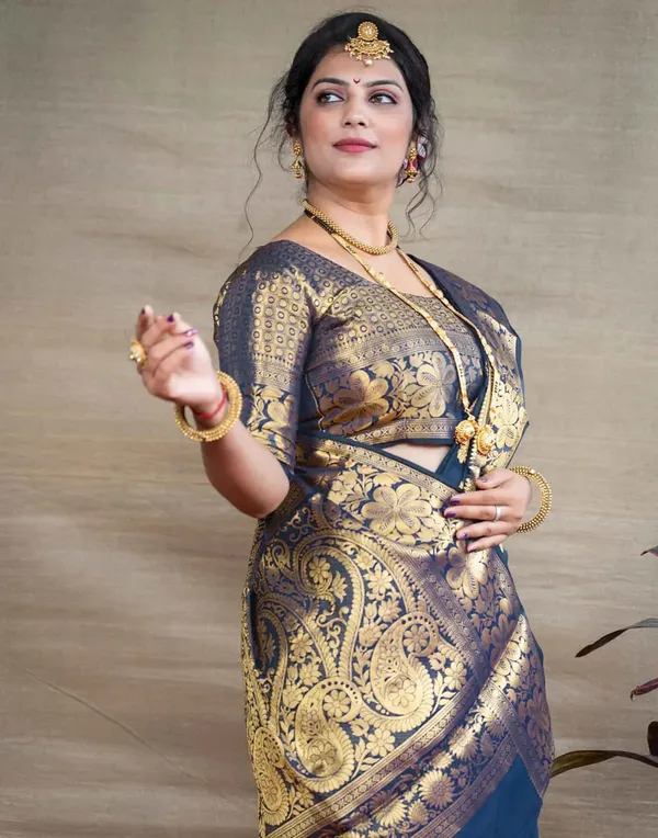 Blue_Banarasi_Silk_Saree_For_Women