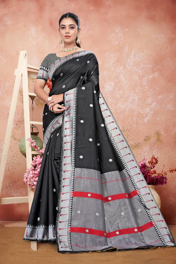 Black_Polka_Dot_Saree_For_Women