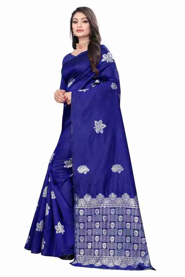 Navy_Blue_Printed_Saree_For_Women