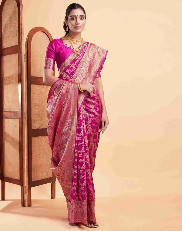 Pink_Woven_Zari_Saree_For_Women