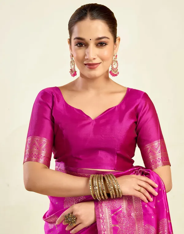 Magenta_Banarasi_Silk_Saree_For_Women