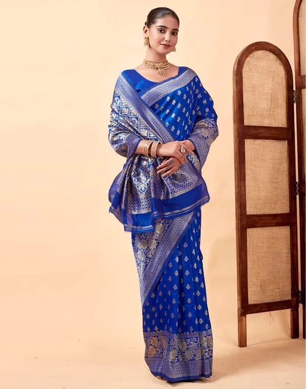 Blue_Banarasi_Silk_Saree_For_Women