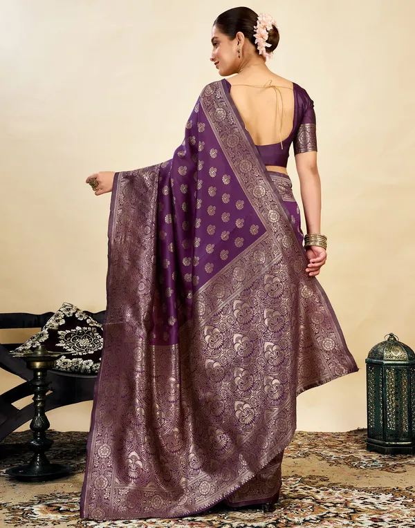 Purple_Woven_Floral_Saree_For_Women