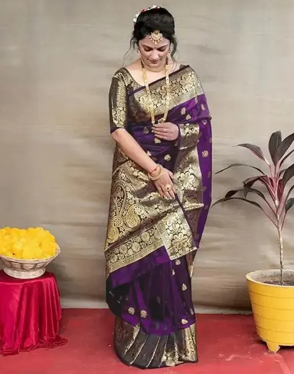 Purple_Brocade_Saree_For_Women