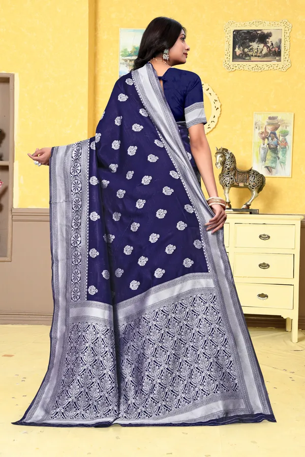 Navy_Blue_Printed_Saree_For_Women